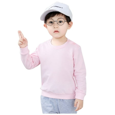 

Dadaria Toddler Sweatshirt 0-8Y Newborn Infant Baby Boys Girls Solid Fashion Loose Warm Tops Sweatshirt Clothes Pink 100 Toddler