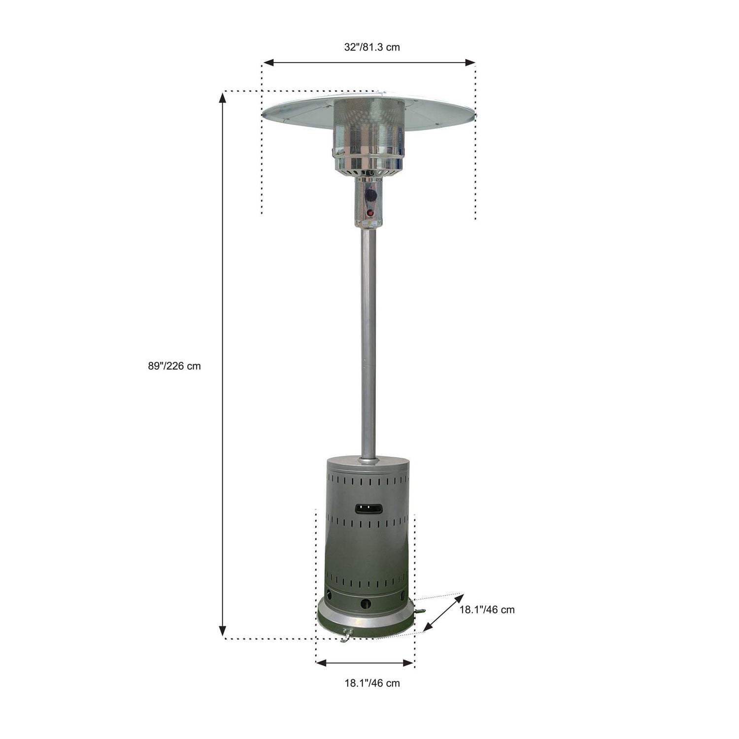Flat Top Patio Heater, Grey
