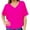 Hot Pink, variant on 2025 Trendy V-Neck Tee - European/American Market Loose Casual Short Sleeve Top | Yubnlvae | Weekeen Top Take A Chance Top Bat Wing Tops for Women Knit Tops (Blue | 4XL)