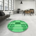 thumbnail image 3 of Ahgly Company Indoor Round Patterned Lime Mint Green Area Rugs, 4' Round, 3 of 6