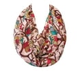 thumbnail image 2 of Wrapables® Lightweight Forest Animal Infinity Scarf, Fox, Owl, Moose Print Scarf, Owl Pink, 2 of 5