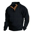 thumbnail image 1 of Sudadera sin capucha para hombre, informal, de color liso, con tejido sin capucha, para mantener el calor, con capucha, de manga larga, de poliéster, 1 of 2