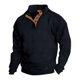 thumbnail image 1 of Sudadera sin capucha para hombre, informal, de color liso, con tejido sin capucha, para mantener el calor, con capucha, de manga larga, de poliéster, 1 of 2