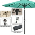 thumbnail image 5 of 9 ft Solar Umbrella 32 LED Lighted Patio Umbrella Table Market Umbrella with Tilt and Crank Outdoor Umbrella for Garden, Deck, Backyard, Pool and Beach (Navy Blue), 5 of 7