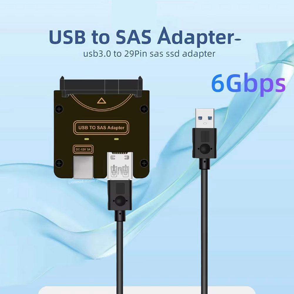 SharkTRUE Ywalxskk USBto SAS Adapter Gbps, SFF to USBConverter forInch SAS HDDSSD, External Hard Drive Reader for Data Recovery, DIY Server Storage, Backup, Support K Sectors