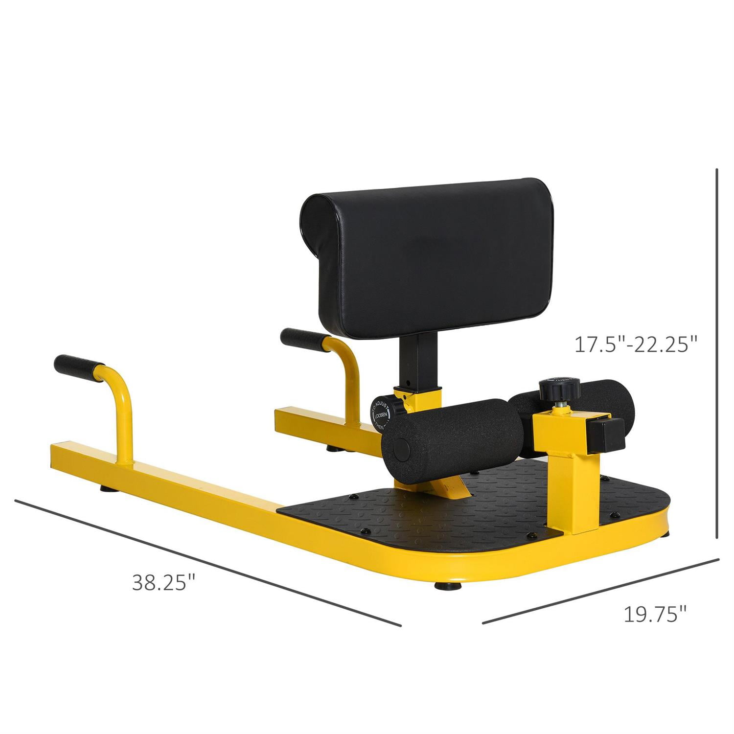 Demifill 3-in-1 Padded Push Up Sit Up Deep Squat Machine - Yellow, Home Gym Fitness Equipment