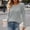 Gray, variant on BRGZLK Puff Long Sleeve Shirts Women Lightweight Crew Neck Ribbed Knit Sweaters Solid Color Soft Cozy Warm Business Casual Base Layer Tops Light Blue XL