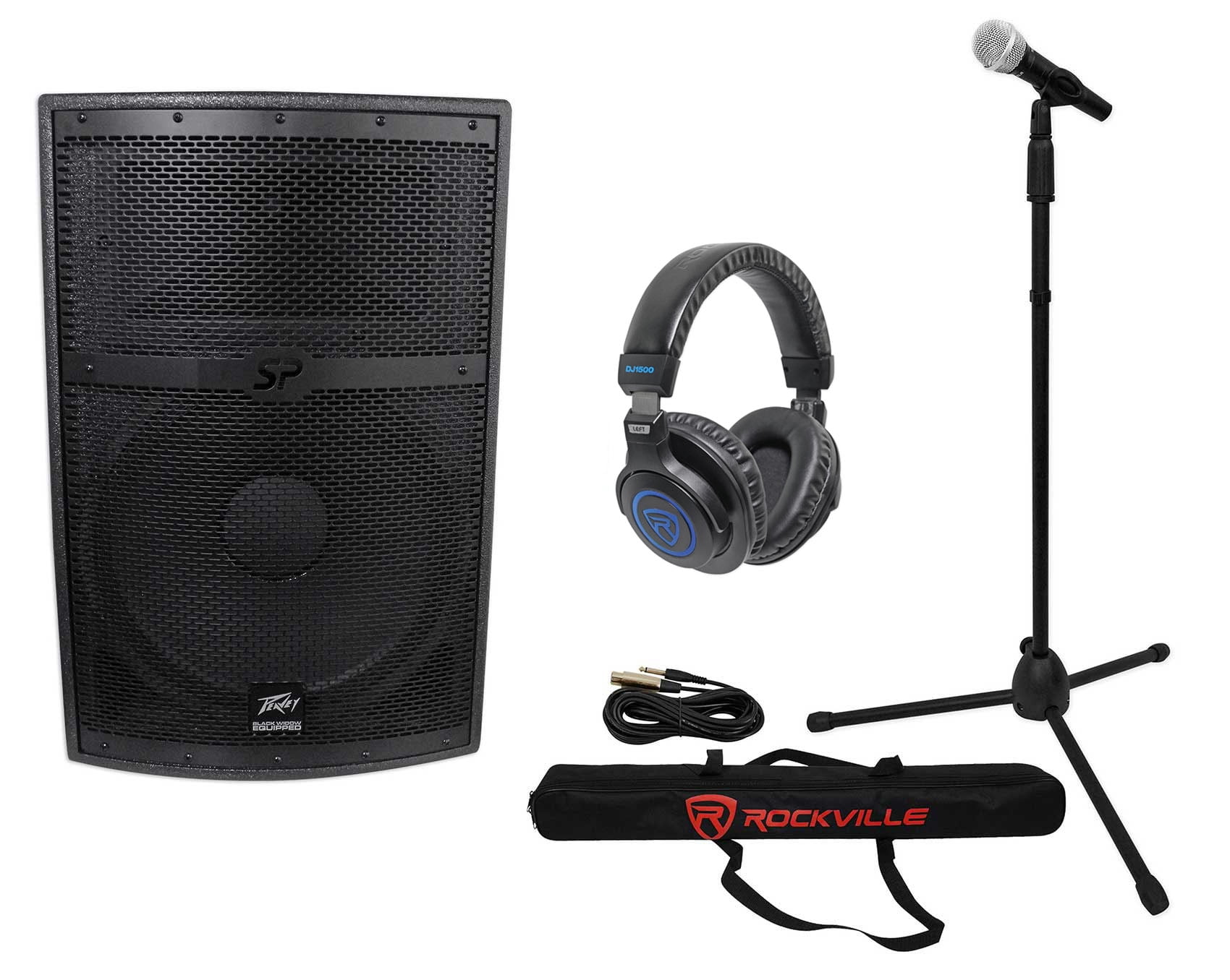 Peavey SP 2 SP2 2000 Watt 15" Passive PA Speaker+Mic+Stand+Cable+Case
