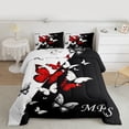 thumbnail image 2 of Manfei Boys Girls Flying Butterflies Full Size Comforter Sets 3-Piece,Happy Valentine's Day Bedding Comforter Set,Romantic Lover Couple Lightweight Bedding Sets,Ultra Soft Home Decor,Reversible, 2 of 8