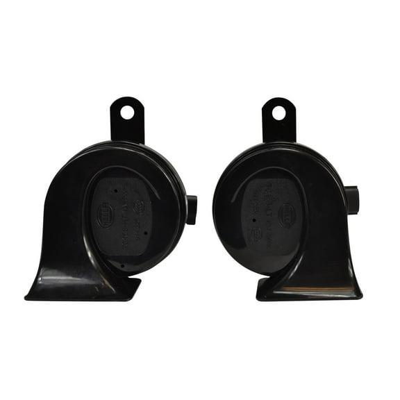 HELLA 011225921 Trumpet Horn TE26 Set – 12V, 110dB(A), 400/500Hz Low & High Tone, 2-Pack