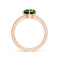 thumbnail image 2 of ANGARA Lab Grown 1.75 Ct Round Emerald Engagement Ring with Lab Diamonds for Women in 14K Rose Gold (Size-8mm) | May Birthstone, Birthday, Anniversary, Jewelry Gift for Women | Lab-Grown Emerald Ring, 2 of 7