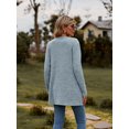 thumbnail image 4 of Chiclily Women's Fall Cardigan Lightweight Soft Knit Cardigan Blue XL Long Sleeve Open Front Coat with Pockets, 4 of 7