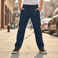 thumbnail image 5 of Uniform Pants for Boys Pull On Chino Pants with Pockets Straight Pants Navy Uniform Pants Back to School Clothes Teen Preppy Clothes 13-14 Years, 5 of 6