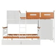 thumbnail image 5 of Generic Twin Over Full Wooden Bunk Bed with Wardrobe, Drawers, Shelves and LED light, 5 of 9