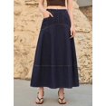 thumbnail image 6 of Womens Blue A-Line Denim Skirt With Slant Pockets, 6 of 14