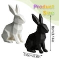 thumbnail image 3 of Rabbit Statue Bunny Decor Geometric Arts Modern Figurine, Easter Table Decor, Large Rabbit Figurines Easter Table Centerpiece Decorative Bunny Sculpture Gift for Home Living Room Decor, 3 of 9