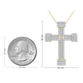 thumbnail image 5 of AFFY 2 Ct Round & Baguette Cut Natural Diamond Cross Pendant Necklace In 14K Solid Yellow Gold, 5 of 6