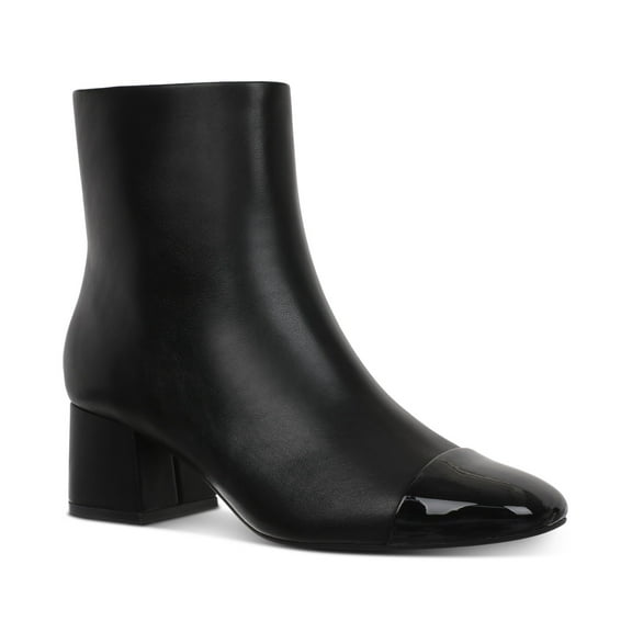 On 34th Janette Cap-Toe Booties, Black Smooth 6.5M