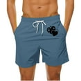 thumbnail image 1 of Aqestyerly Men Heart‑Print Drawstring Pocket Beach Shorts,Trendy Casual Swim Trunks with Quick Dry Comfort, 1 of 4