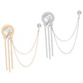 thumbnail image 1 of Broches de cadena de gemas Uxcell, cadena de borlas de gemas redondas en blanco, 1 of 7