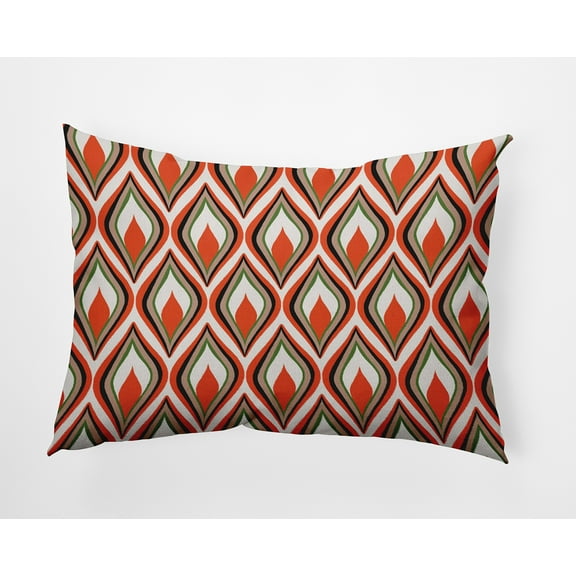 20" x 14" Simply Daisy Feathers Polyester Indoor/Outdoor Pillow, Harvest Orange Qty 1