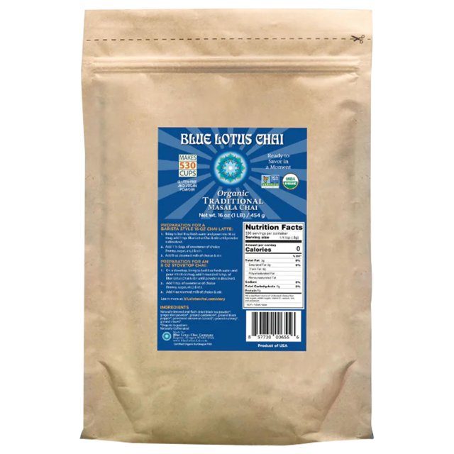 Té Blue Lotus Chai Masala Orgánico 454 g en Polvo a Granel