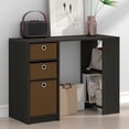 thumbnail image 5 of Furinno JAYA 40-Inch Black 3 Fabric Drawers Entryway Table. Espresso, 5 of 5