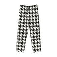thumbnail image 6 of Uemuo Houndstooth Black And White Pattern Men's Wide Leg Palazzo Lounge Pants with Pockets Light Weight Loose Comfy Casual Pajama Pants-X-Large, 6 of 9