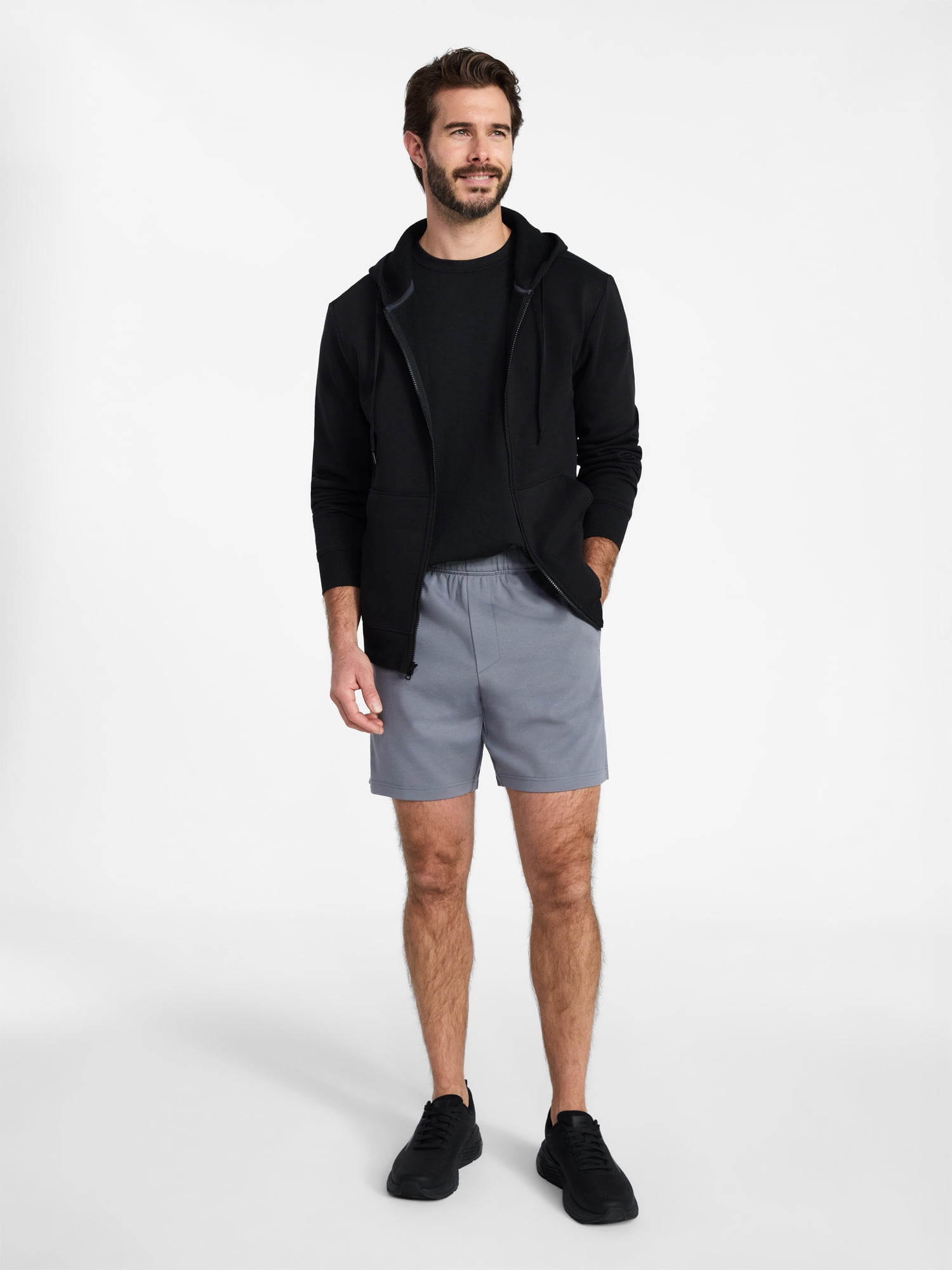 Athletic Works Men's and Big Men's Ponte Shorts, 7'' Inseam, Sizes XS-5XL