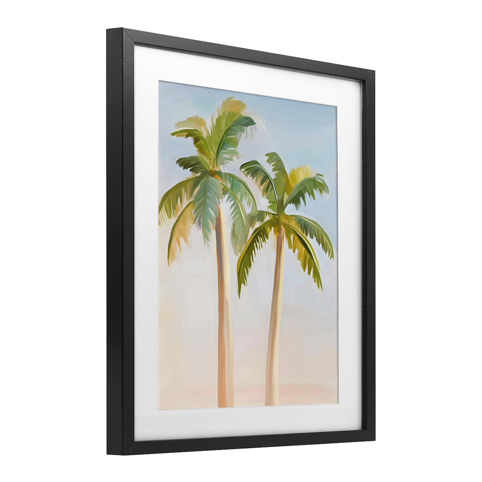 Stupell Industries Tropical Palm Twins at Sunrise Black Framed Print Under Glass, design by The Prints Vibe