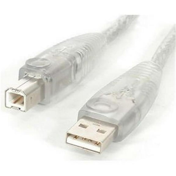USB 2.0 Cable 10ft 1 x Type A  1 x Type B Cable Transparent