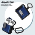 thumbnail image 6 of Secure-Click Series for Apple Airpods Case (1st and 2nd Gen), Nakedcellphone Rugged Hybrid Protective Cover with Carabiner Keychain Clip and Lock Closure for Airpods Console - Navy Blue, 6 of 8
