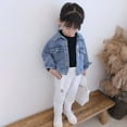 thumbnail image 5 of MEZZALL Girls Denim Jackets Long Sleeve Floral Embroidery Casual Fall Outerwear Cute Comfortable Loose Fit Kids Coats For Toddler To Age 9 Leisure Cartoon Clothing, 5 of 9