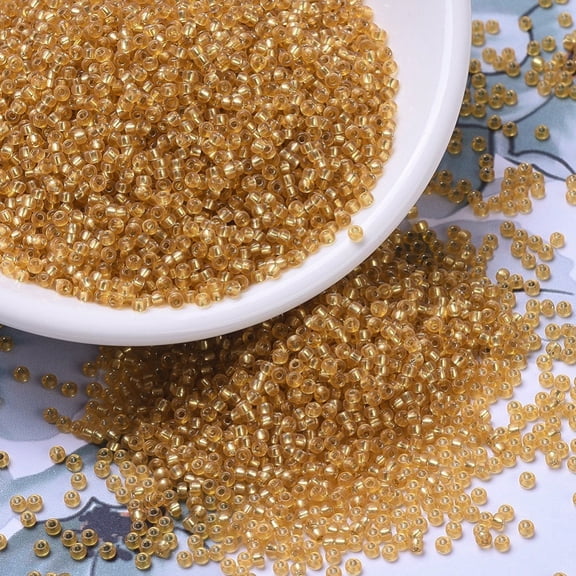 10gs MIYUKI Round Rocailles Beads Japanese Seed Beads 11/0 (RR4) Silver Lined Dark golden 2x1.3mm Hole: 0.8mm about 1111pcs/10g Glass
