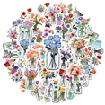 thumbnail image 1 of YEZDIX 35 Pcs Autocollants en Vinyle Floraux Imperméables pour Ordinateurs Portables, Carnets, Valises, 1 of 5