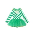 thumbnail image 4 of inhzoy Kids Girls Candy Cane Figure Skating Dress Christmas Dance Costume Tutu Dress Leotard Green 10, 4 of 5