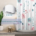 thumbnail image 3 of Decoreagy Long 72x96in Shower Curtain,Teal and Blush Floral Shower Curtain,Cute Watercolor Flowers Shower Curtain for Bathroom,Modern Minimalist  Waterproof Fabric Shower Curtain Set with Hooks, 3 of 15