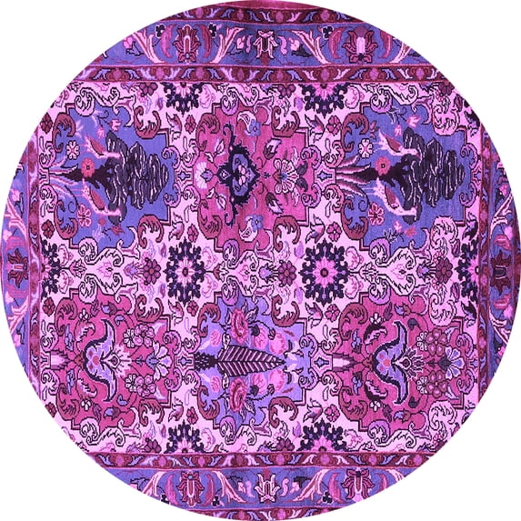 Ahgly Company Indoor Round Persian Purple Traditional Area Rugs, 6' Round