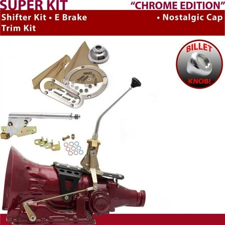 American Shifter 4L80E Shifter Kit Chrome 10 in. E Brake Trim Kit for EF4D4