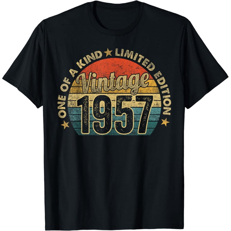 68th Birthday Shirt For Men – Vintage 1957 “Aged To Perfection” Customizable T-Shirt Gift