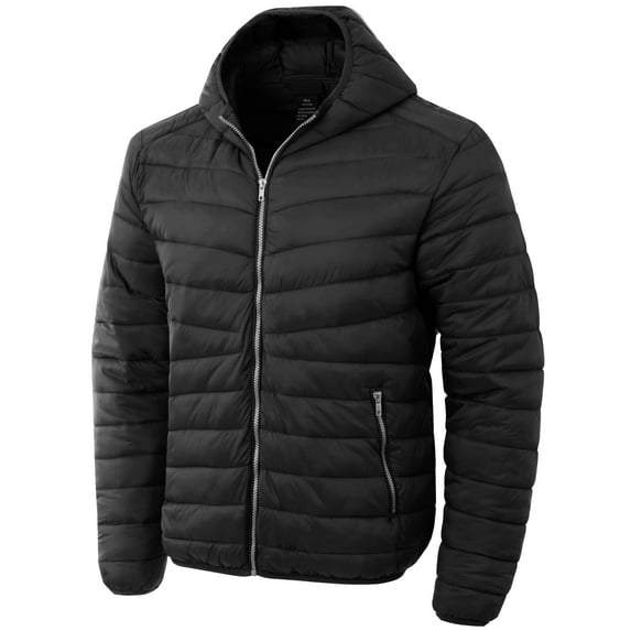 Ma Croix Mens Lightweight Puffer Jacket Alternative Down Quilted Hiking Parka with Hood