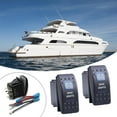 thumbnail image 3 of 2Pcs Waterproof Marine Boats Rockers Switches 5 Pin Toggle Switches 20A 12V Blue LED Lighted Waterproof Rockers Switches, 3 of 8