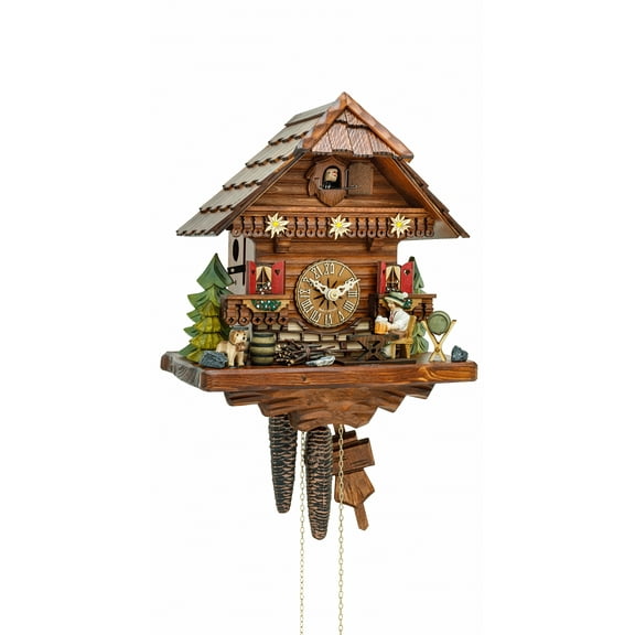 Cuckoo Clock Black Forest house with moving beer drinker KA 1695 EX
