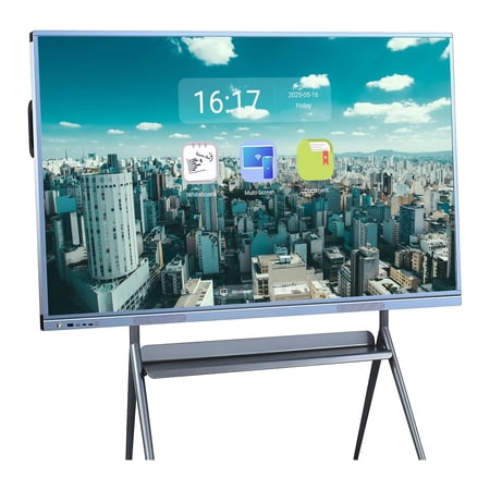 JYXCN Smart Board 55" 4K UHD Display, 10-Point Touch, Dual OS for Business Presentations and Classrooms