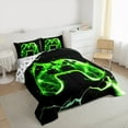 thumbnail image 3 of Manfei Green Black Gamepad Full Size Comforter Sets,Modern Gamer Bedding Comforter Set,Kids Video Game Bedding Sets,Ultra Soft Home Decor Reversible,3-Piece, 3 of 8