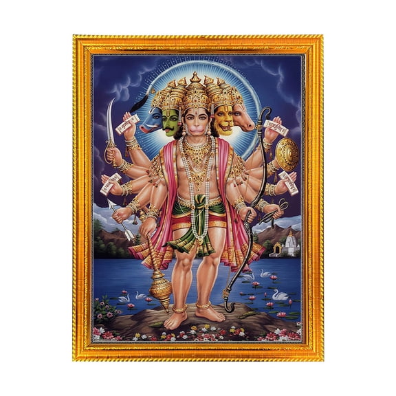 Panchmukhi Hanuman-Religious God Photo Frame for Home & Pooja Room Decor