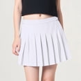 thumbnail image 2 of NIEWTR Girls' Print Pleated Skirt 3-12 Years Midi Length with Soft Lining, Back to School Style, Elastic Waist Skort(A01-White,2-3 Years), 2 of 4