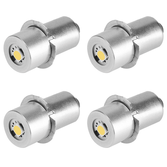 4X 1W P13.5S Bombilla de Linterna Led, 100 - 110Lm 2700 - 7000K Bombilla de Repuesto Lámpara de Trabajo de Emergencia (3V)