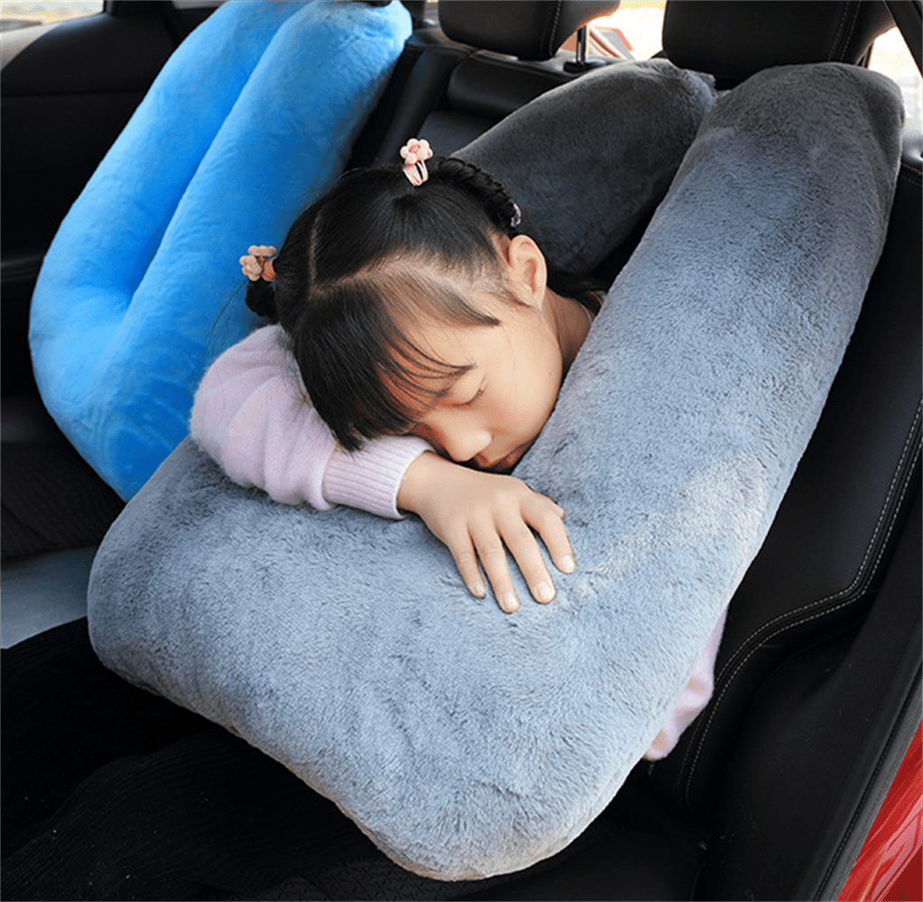 2 Pcs Travel Pillow Car Sleeping Kid Neck U Shaped for The Back Seat Adults  Children Head and Body Support Long Distance Journey Accessories (Gray)