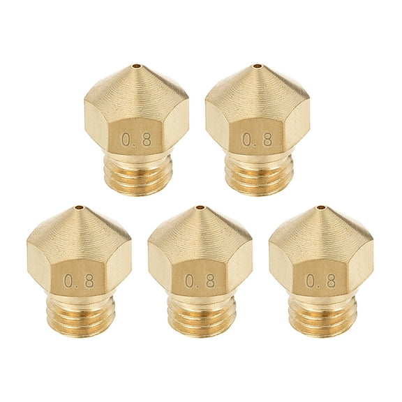 0.8mm 3D Printer Nozzle, Fit for MK10 Extruder Head, for 1.75mm Filament Brass 5pcs